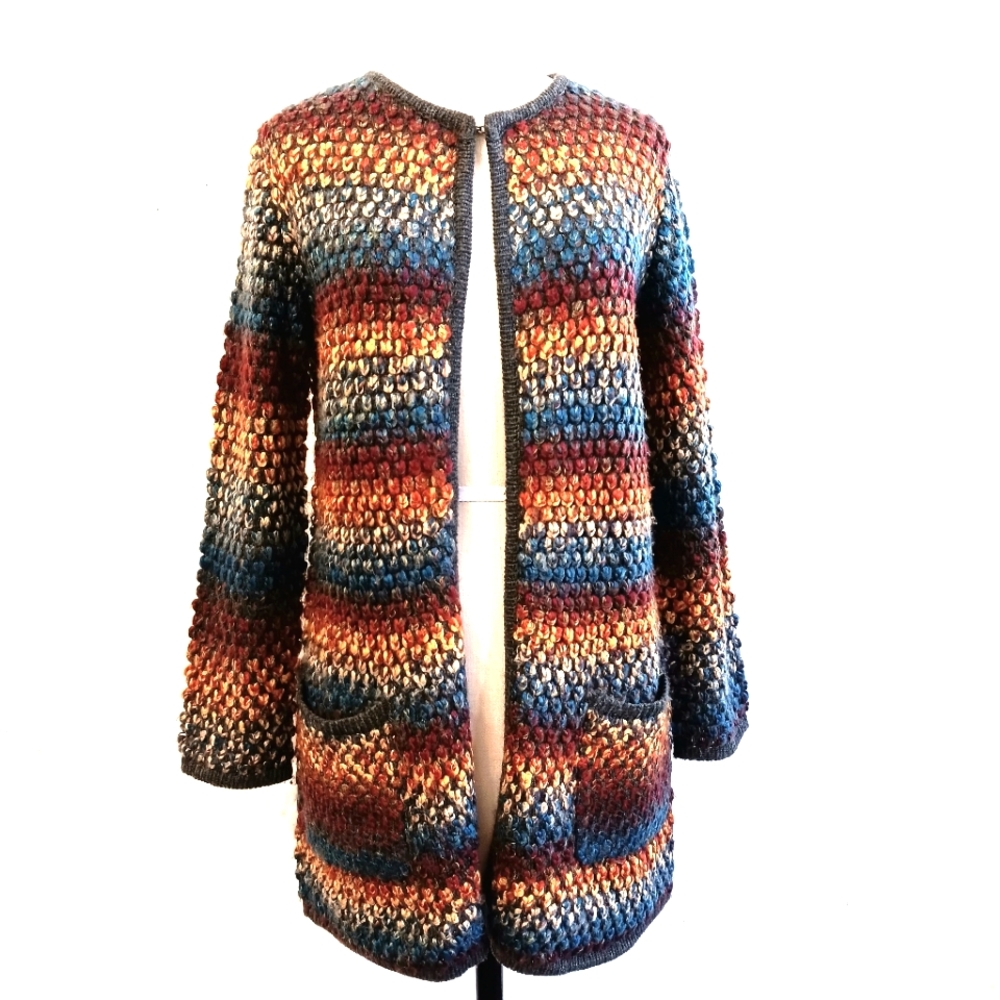 Christopher & Banks oversized chunky knit acrylic bright cardigan duster. Medium